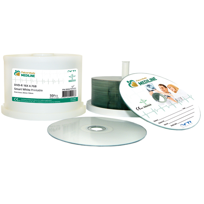 502080 DVD-R grade medical DVD-R grade médical Splincers de 100 CD imprimables sous cloches